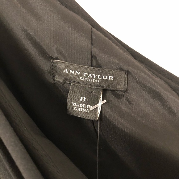 ✨NEW✨ Ann Taylor Black Silk One Shoulder Dress Sz8 - Picture 5 of 8